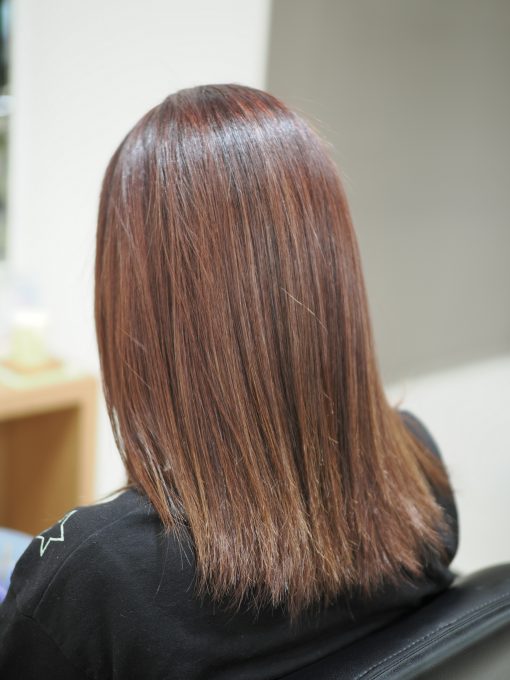 脱白髪染めハイライト/明るい白髪染め/モカブラウン